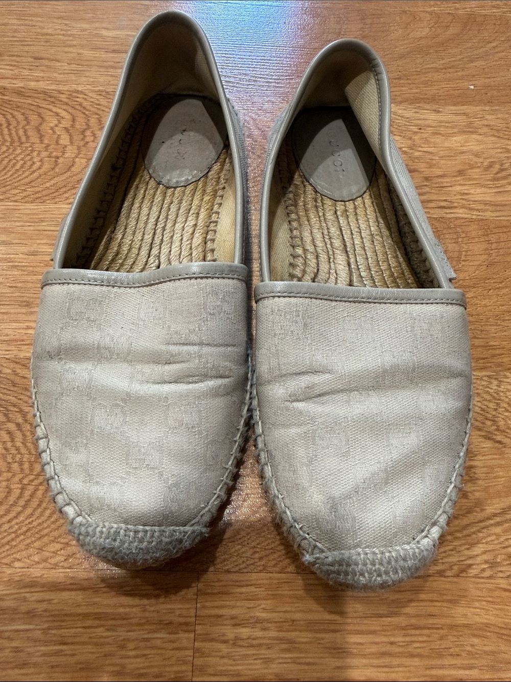Authentic Gucci GG Canvas Slip-On Espadrilles size 38.5